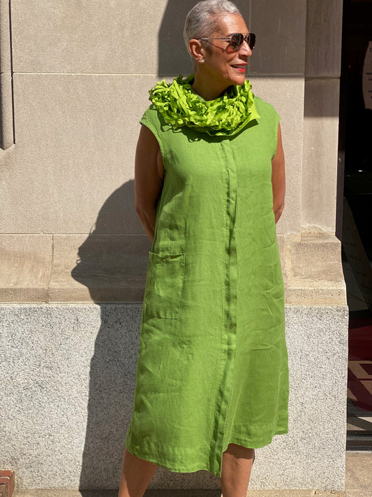 B.W Green Linen Dress