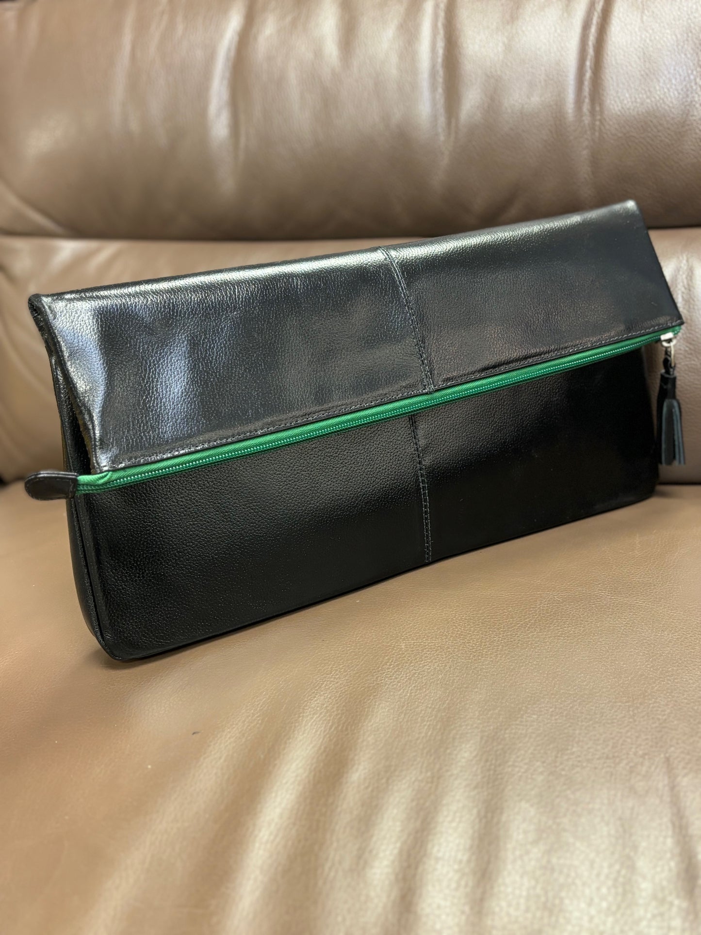 P.S Co Black & Green Leather Purse