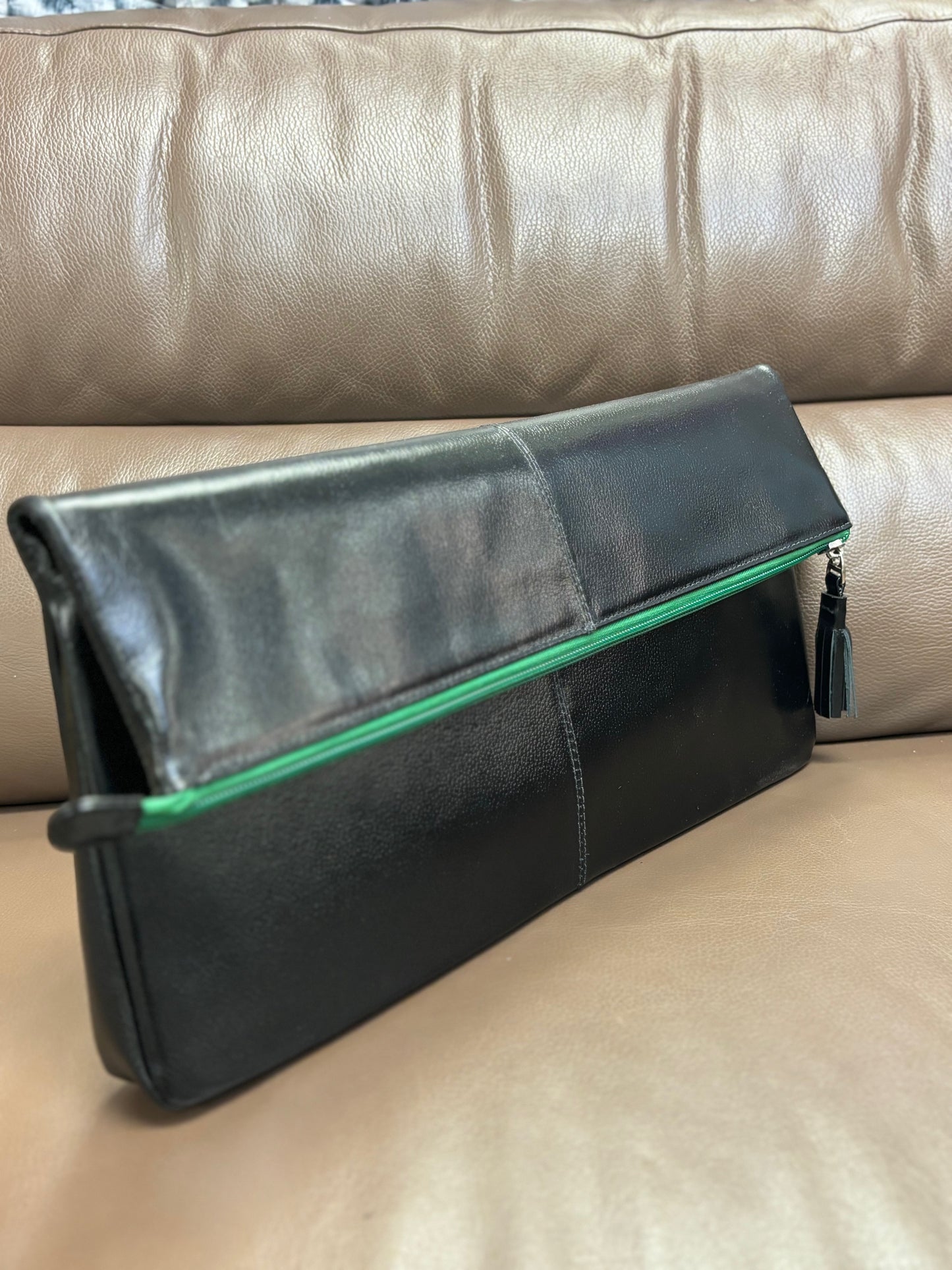 P.S Co Black & Green Leather Purse